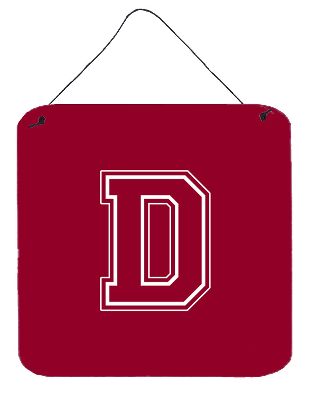 Letter D Initial Monogram - Maroon and White Wall or Door Hanging Prints by Caroline&#39;s Treasures