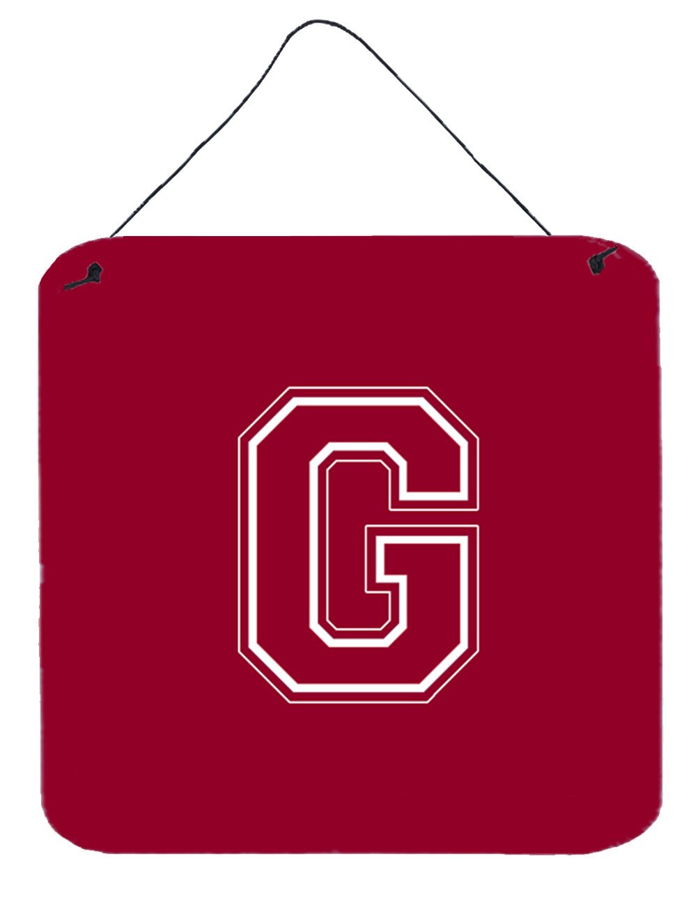 Letter G Initial Monogram - Maroon and White Wall or Door Hanging Prints by Caroline&#39;s Treasures