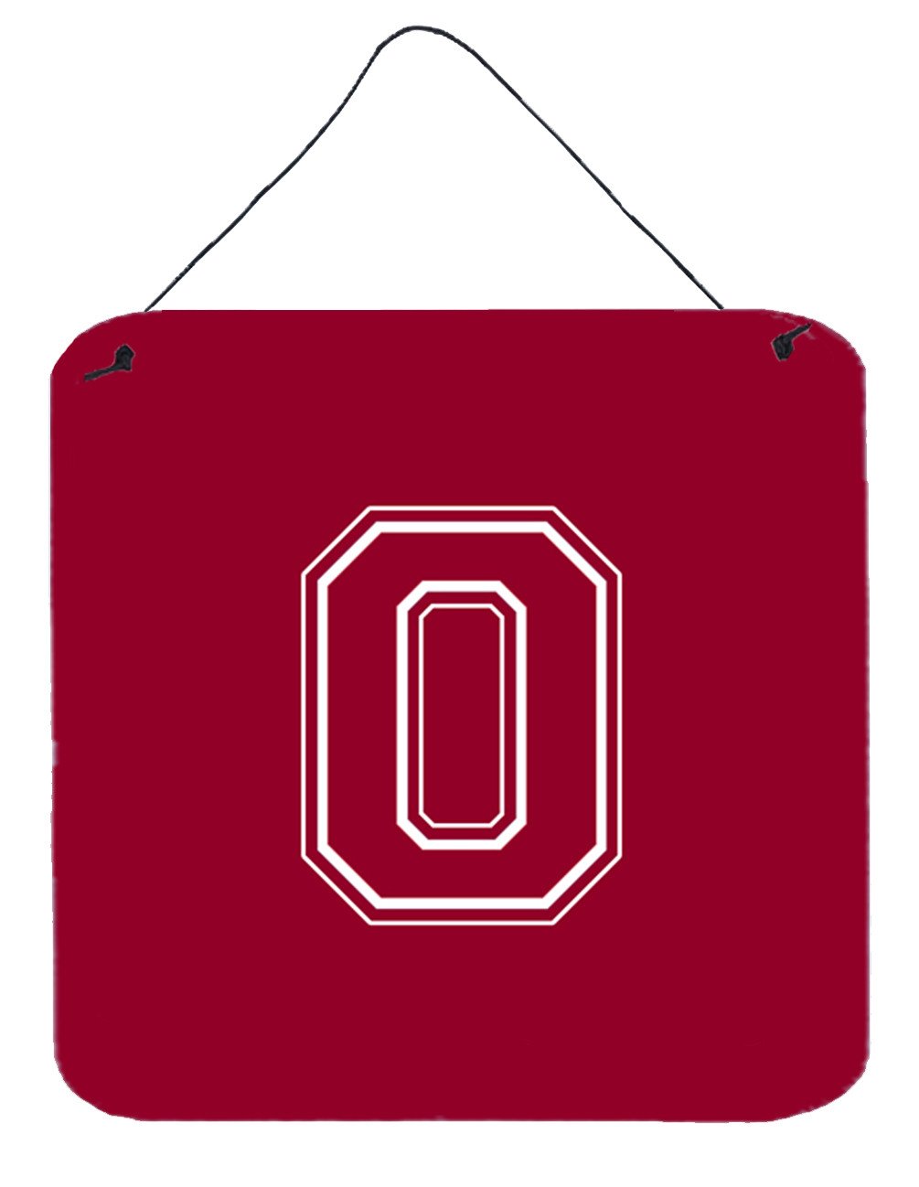 Letter O Initial Monogram - Maroon and White Wall or Door Hanging Prints by Caroline&#39;s Treasures