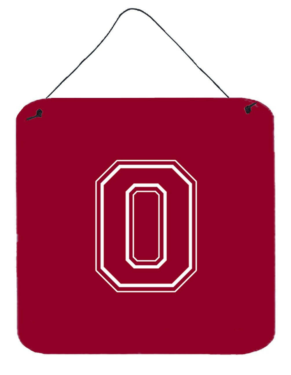 Letter O Initial Monogram - Maroon and White Wall or Door Hanging Prints by Caroline's Treasures