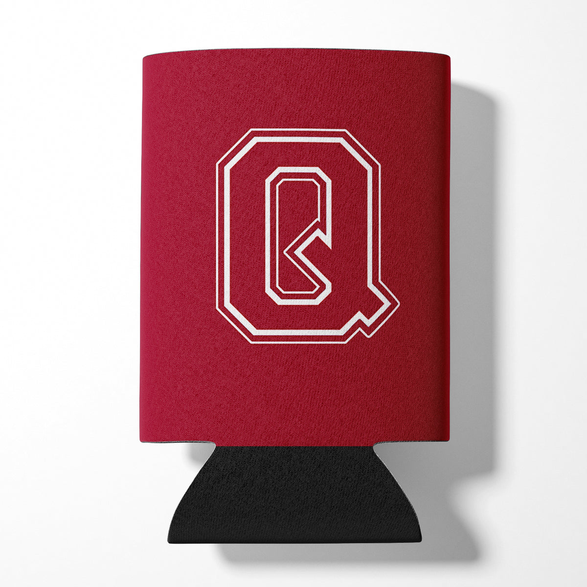 Letter Q Initial Monogram - Maroon and White Can or Bottle Beverage Insulator Hugger.