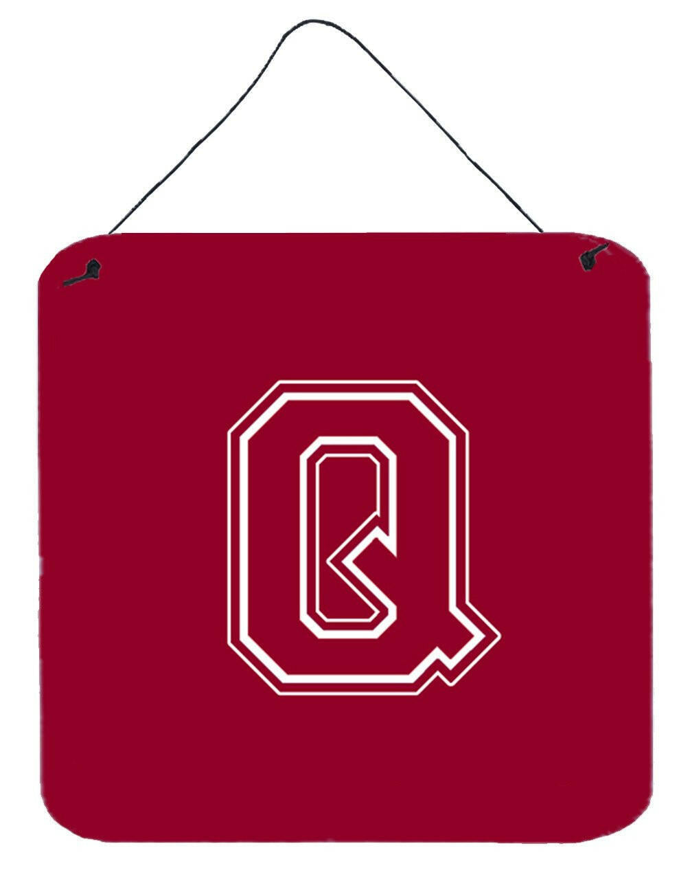 Letter Q Initial Monogram - Maroon and White Wall or Door Hanging Prints by Caroline&#39;s Treasures
