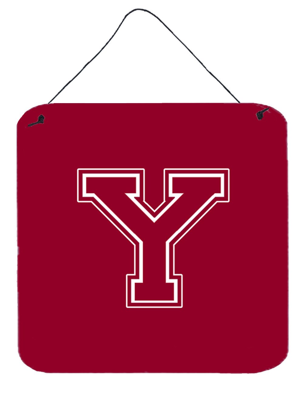 Letter Y Initial Monogram - Maroon and White Wall or Door Hanging Prints by Caroline&#39;s Treasures