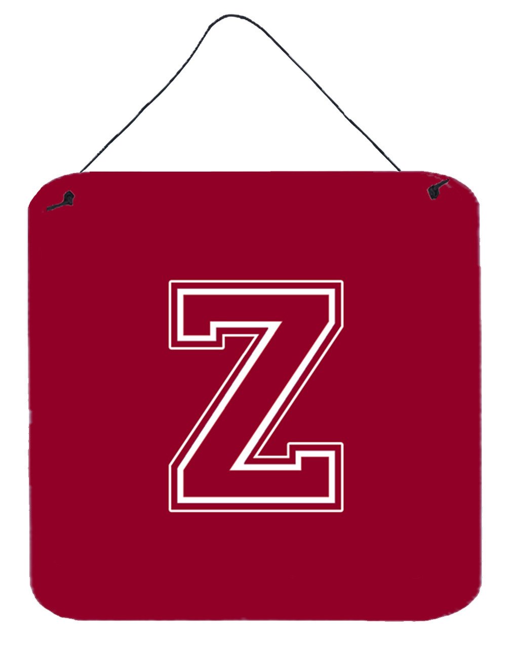 Letter Z Initial Monogram - Maroon and White Wall or Door Hanging Prints by Caroline's Treasures