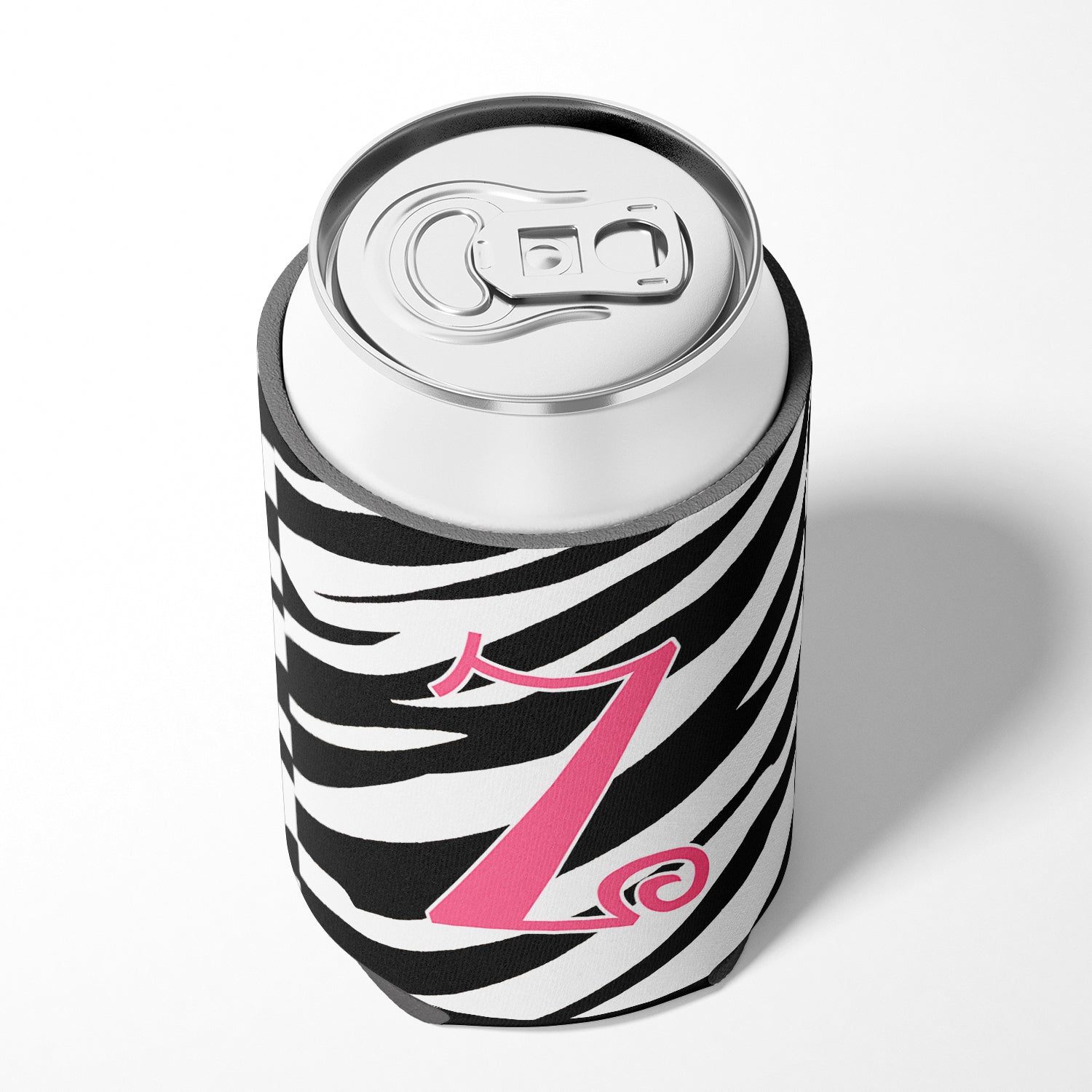 Letter Z Initial Monogram - Zebra Stripe and Pink Can or Bottle Beverage Insulator Hugger.