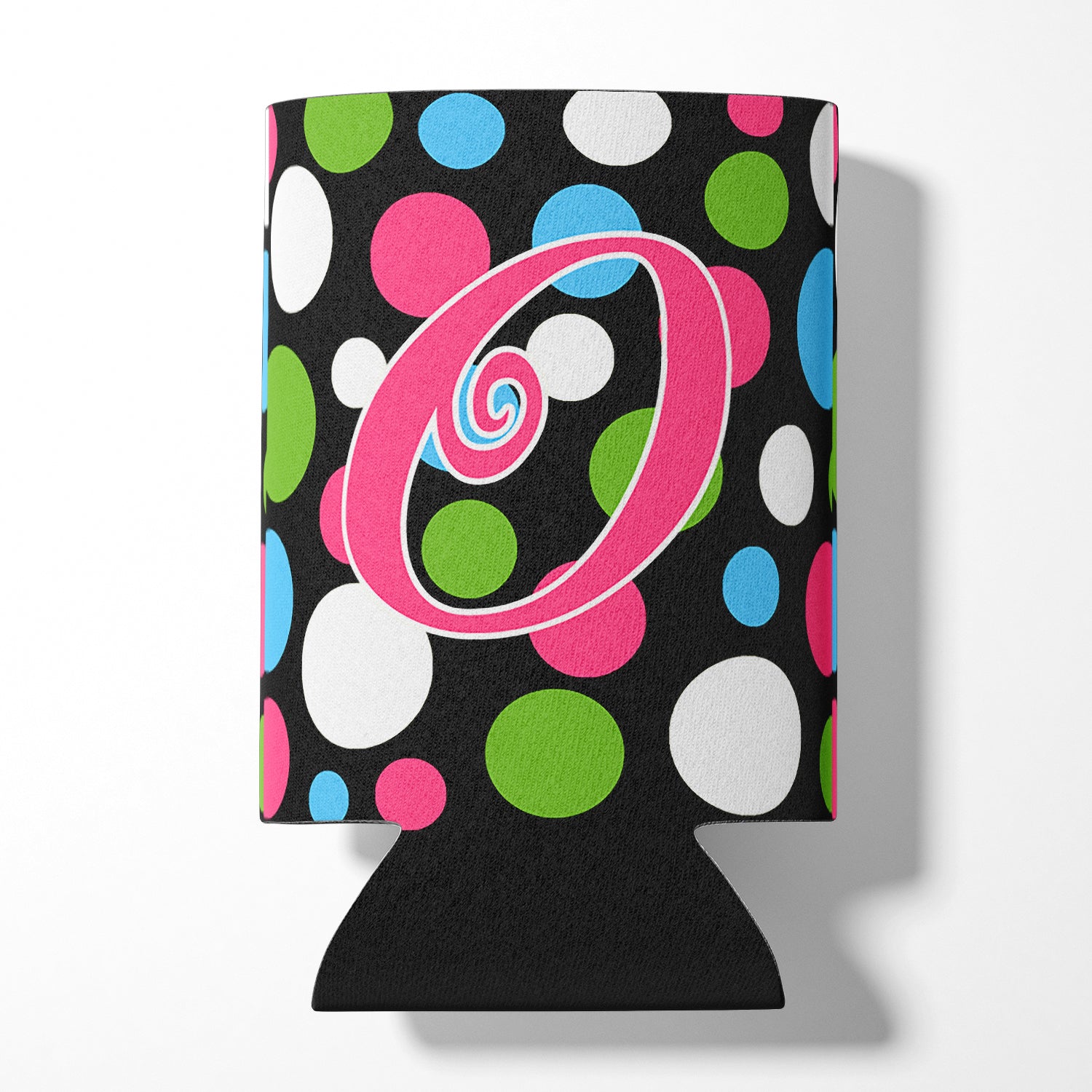 Letter O Initial Monogram - Polkadots and Pink Can or Bottle Beverage Insulator Hugger.