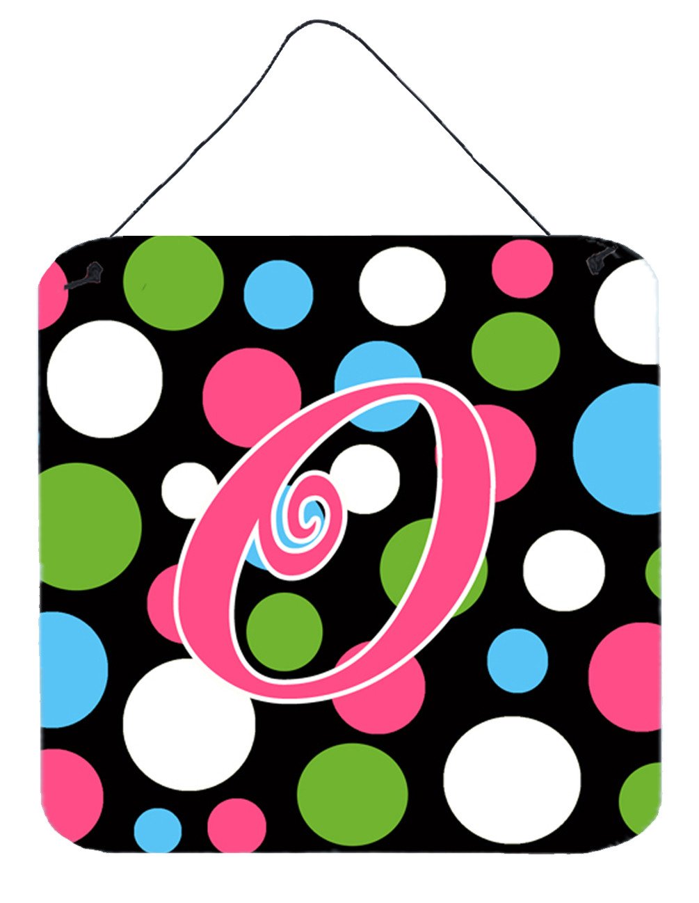Letter O Initial Monogram - Polkadots and Pink Wall or Door Hanging Prints by Caroline's Treasures
