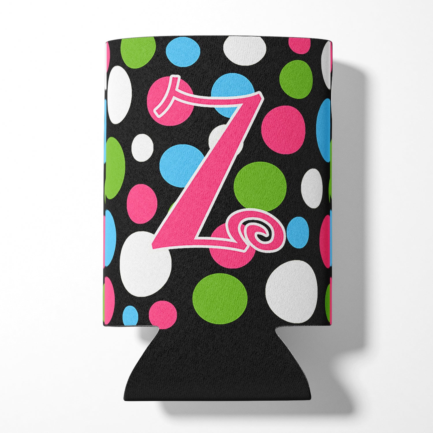 Letter Z Initial Monogram - Polkadots and Pink Can or Bottle Beverage Insulator Hugger