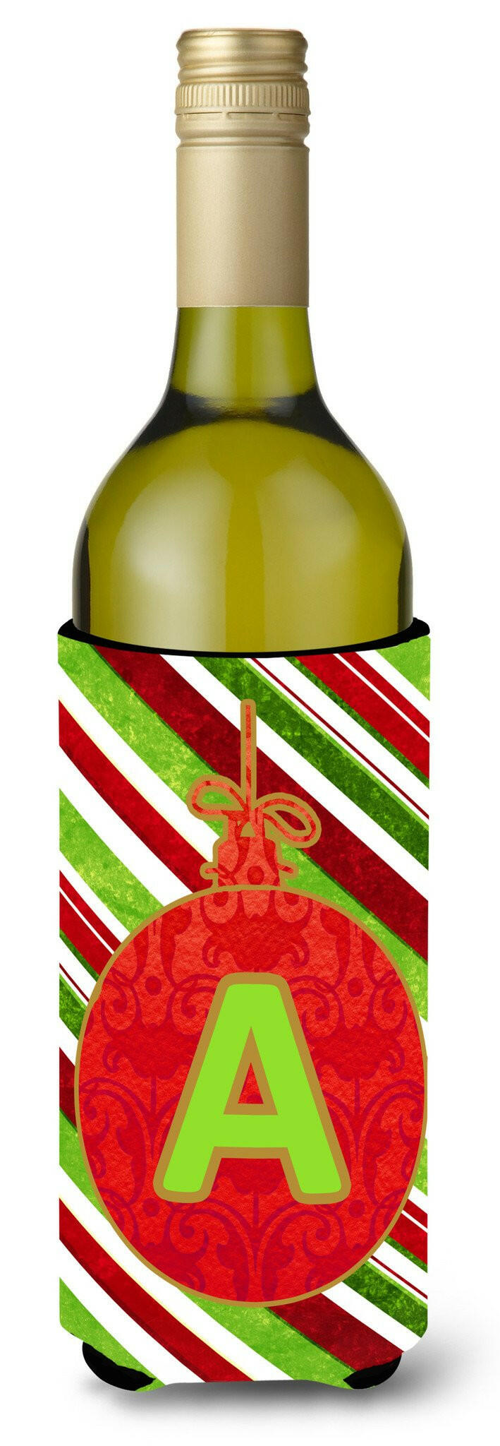 Christmas Oranment Holiday  Initial Letter A Wine Bottle Beverage Insulator Beverage Insulator Hugger by Caroline's Treasures