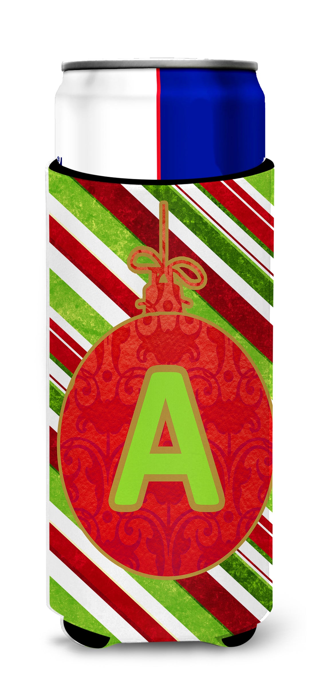 Christmas Oranment Holiday Monogram Initial Letter A Ultra Beverage Isolateurs pour canettes minces CJ1039-AMUK