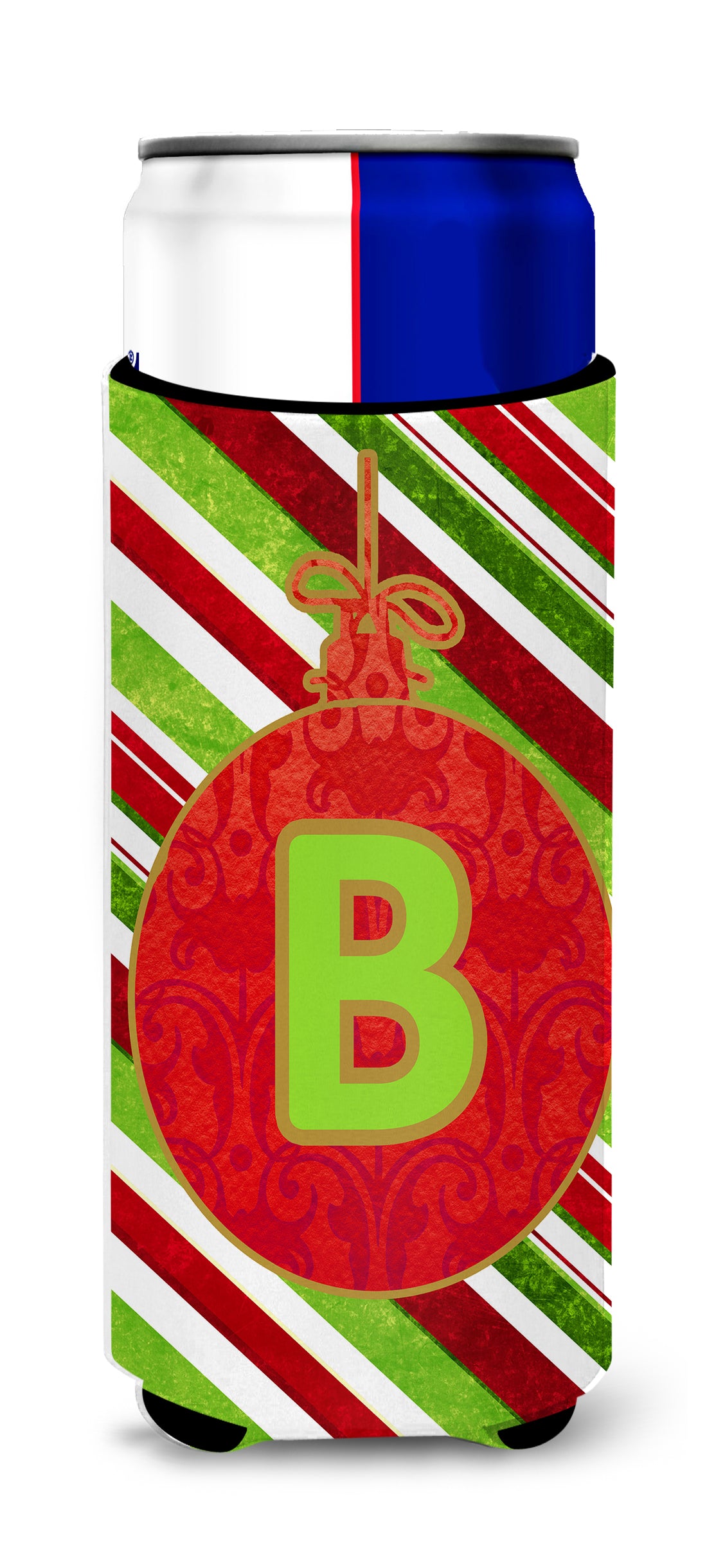 Christmas Oranment Holiday Monogram Initial  Letter B Ultra Beverage Insulators for slim cans CJ1039-BMUK.