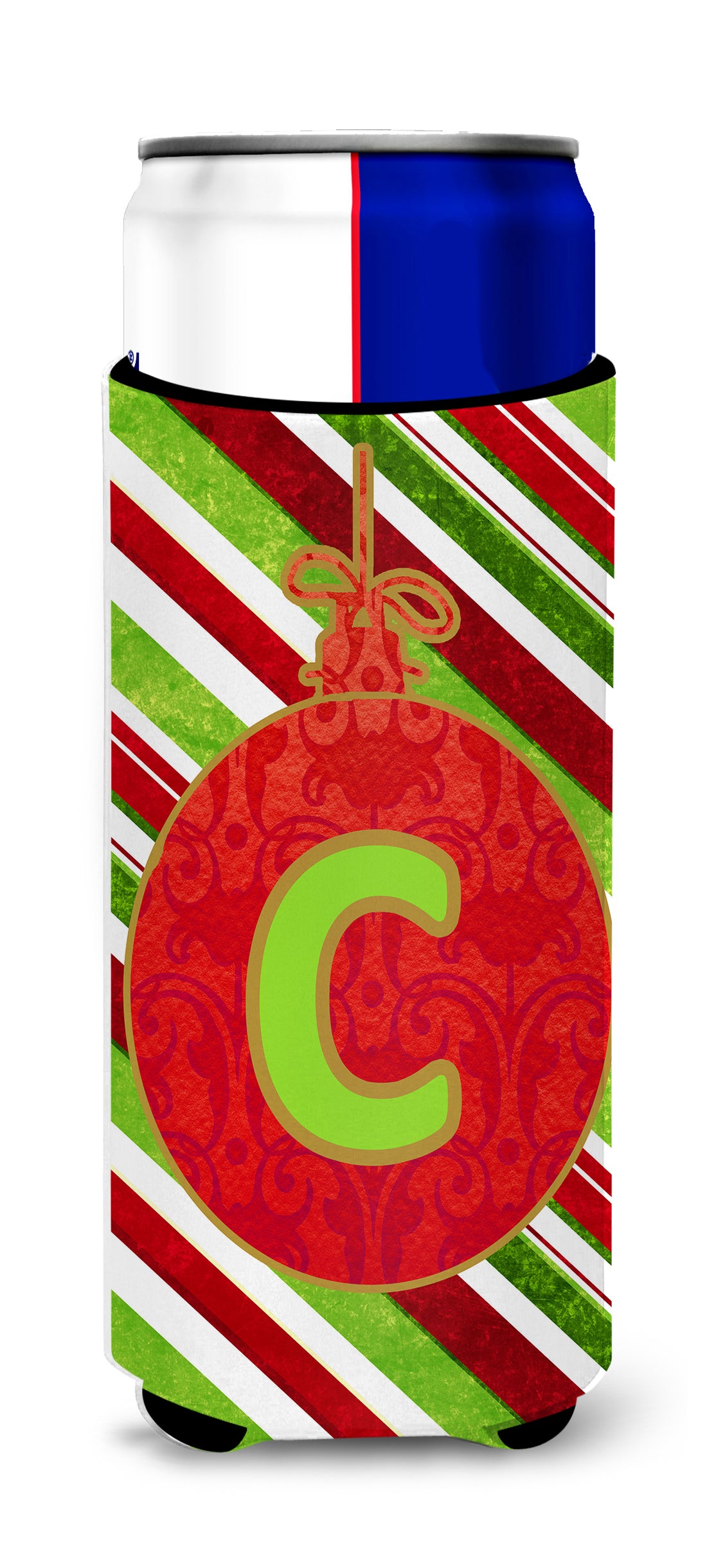 Christmas Oranment Holiday Monogram Initial Letter C Ultra Beverage Isolateurs pour canettes minces CJ1039-CMUK
