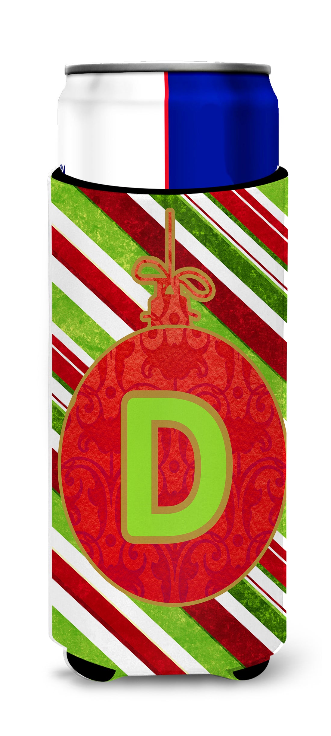 Christmas Oranment Holiday Monogram Initial Letter D Ultra Beverage Isolateurs pour canettes minces CJ1039-DMUK