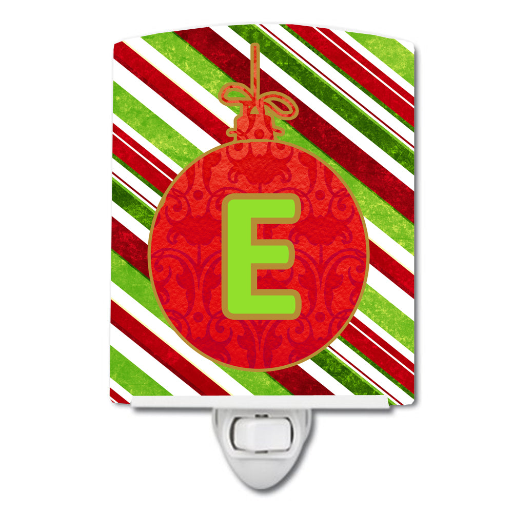 Christmas Oranment Holiday Initial Letter E Ceramic Night Light CJ1039-ECNL - the-store.com