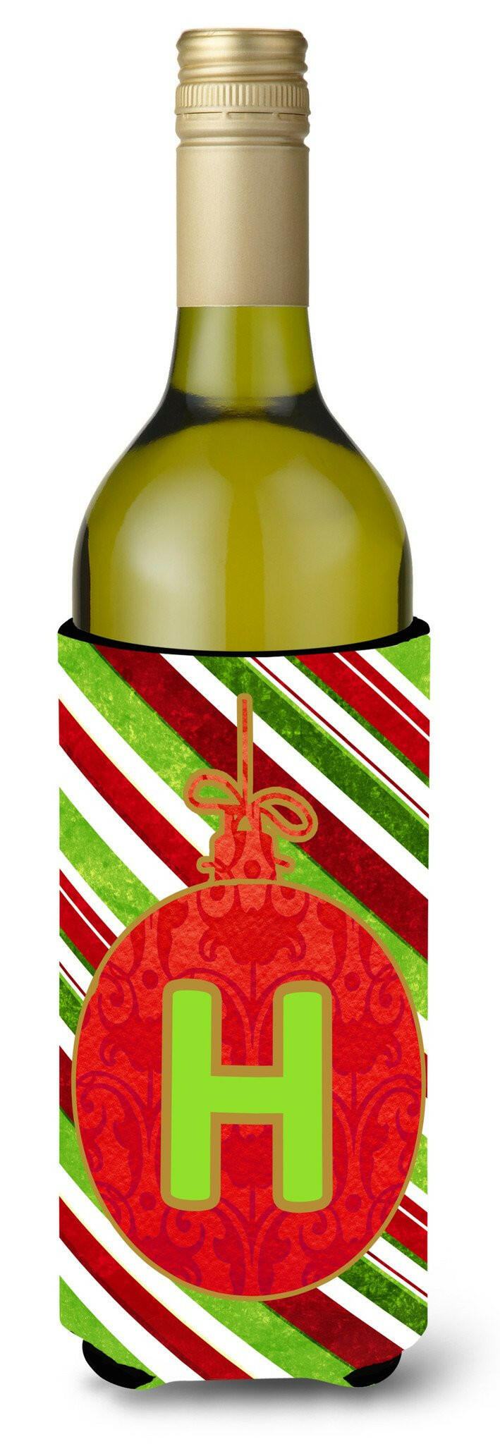 Christmas Oranment Holiday Initial  Letter H Wine Bottle Beverage Insulator Beverage Insulator Hugger by Caroline&#39;s Treasures