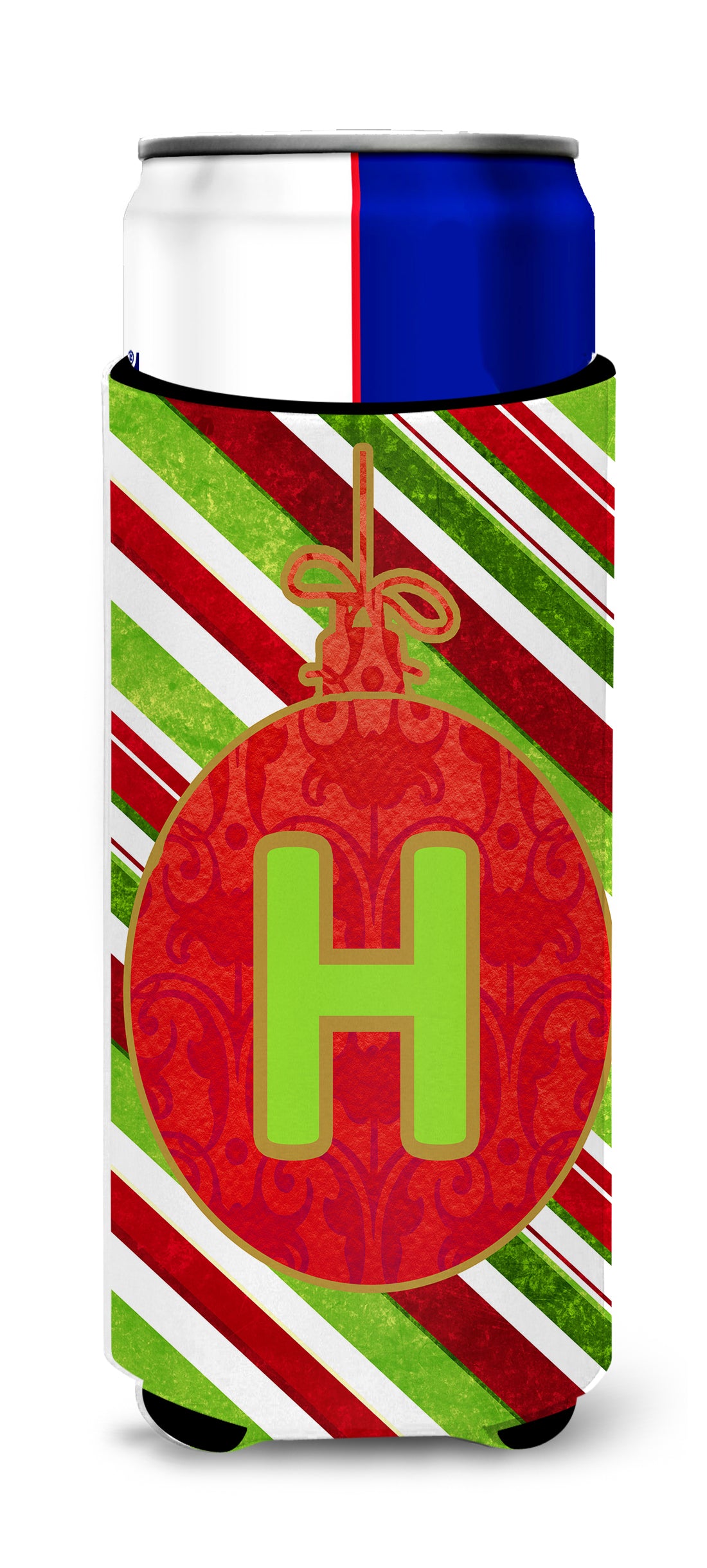 Christmas Oranment Holiday Monogram Initial  Letter H Ultra Beverage Insulators for slim cans CJ1039-HMUK
