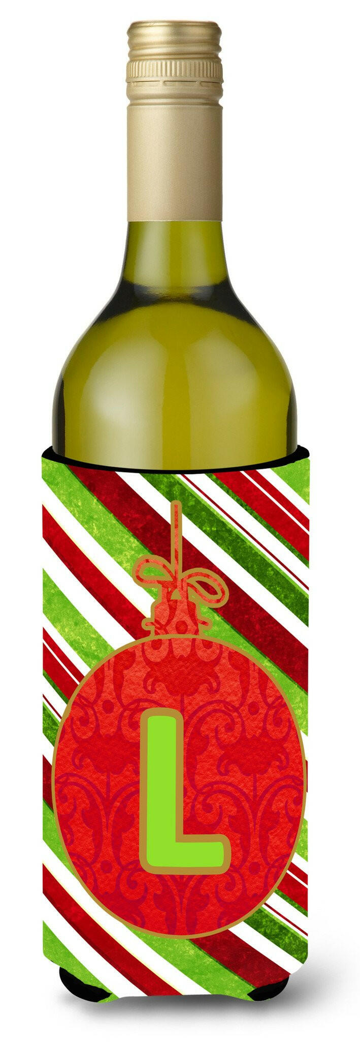 Christmas Oranment Holiday Initial  Letter L Wine Bottle Beverage Insulator Beverage Insulator Hugger by Caroline&#39;s Treasures