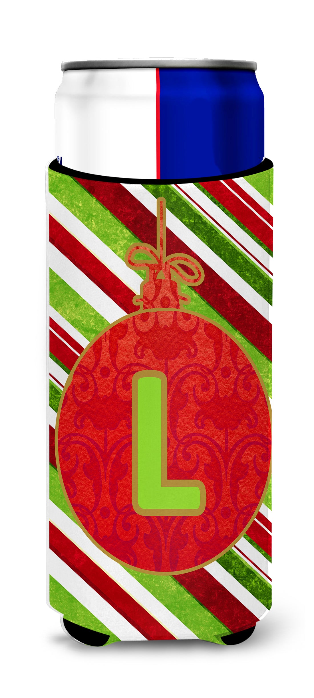 Christmas Oranment Holiday Monogram Initial Letter L Ultra Beverage Isolateurs pour canettes minces CJ1039-LMUK