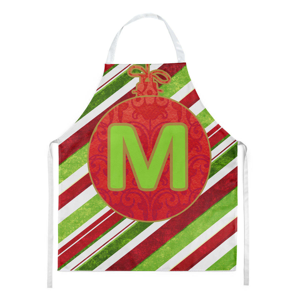Christmas Oranment Holiday Initial Letter M Apron CJ1039-MAPRON - the-store.com