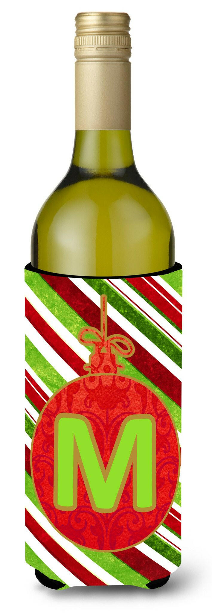 Christmas Oranment Holiday Initial  Letter M Wine Bottle Beverage Insulator Beverage Insulator Hugger by Caroline's Treasures
