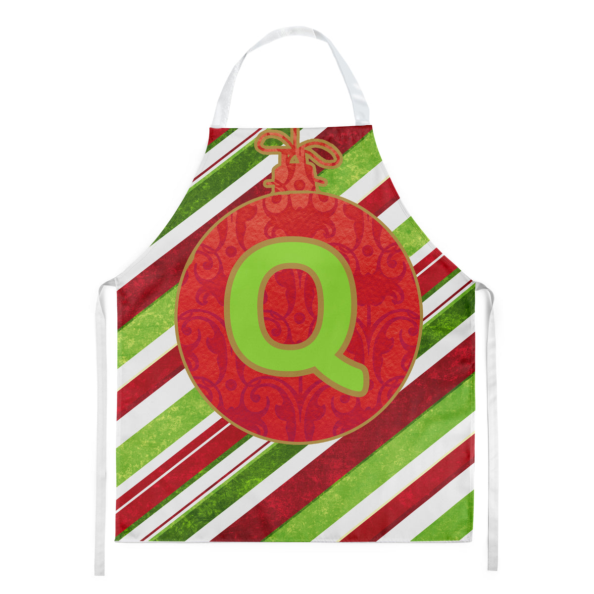 Christmas Oranment Holiday Initial Letter Q Apron CJ1039-QAPRON - the-store.com
