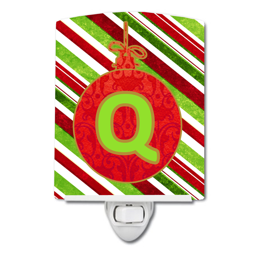 Christmas Oranment Holiday Initial Letter Q Ceramic Night Light CJ1039-QCNL - the-store.com
