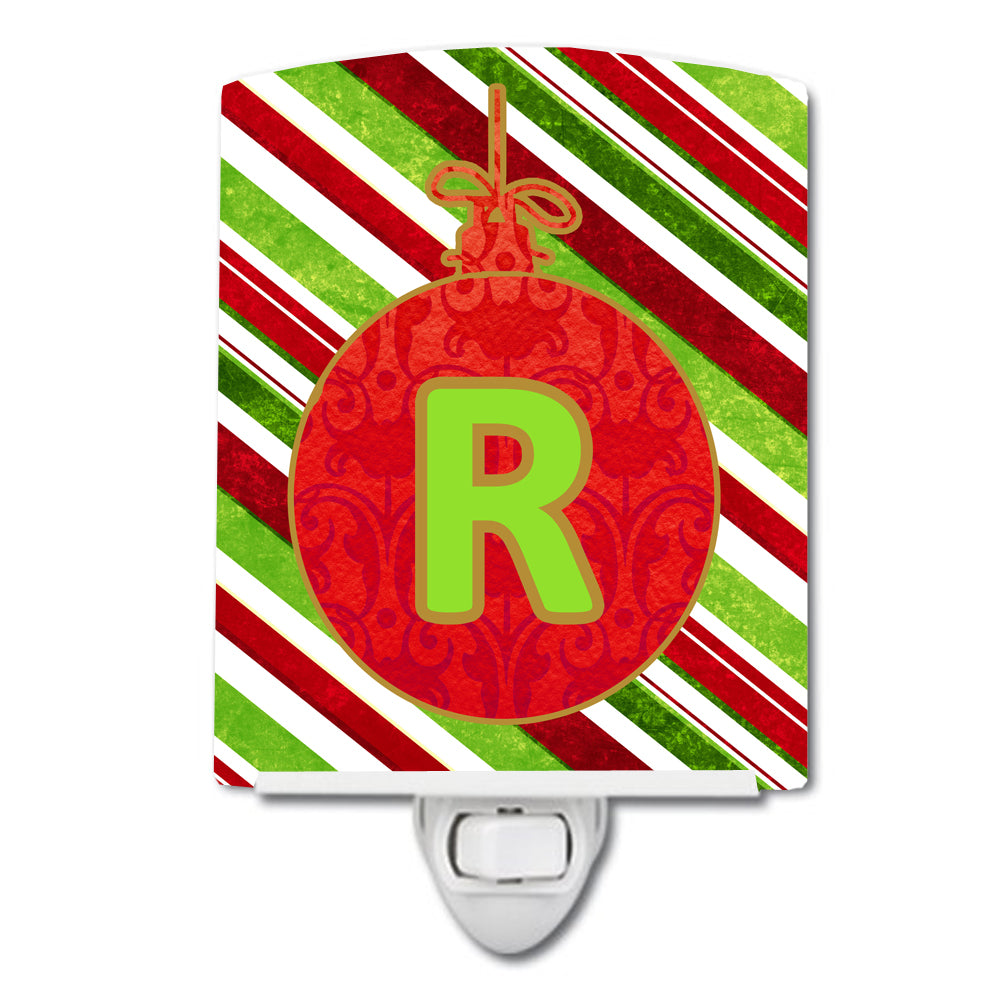 Christmas Oranment Holiday Initial Letter R Ceramic Night Light CJ1039-RCNL - the-store.com