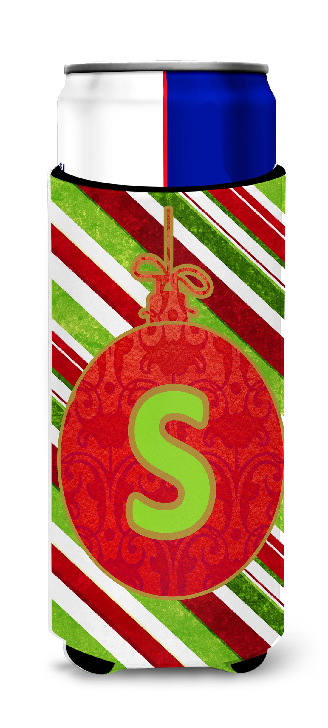 Christmas Oranment Holiday Monogram Initial Letter S Ultra Beverage Isolateurs pour canettes minces CJ1039-SMUK