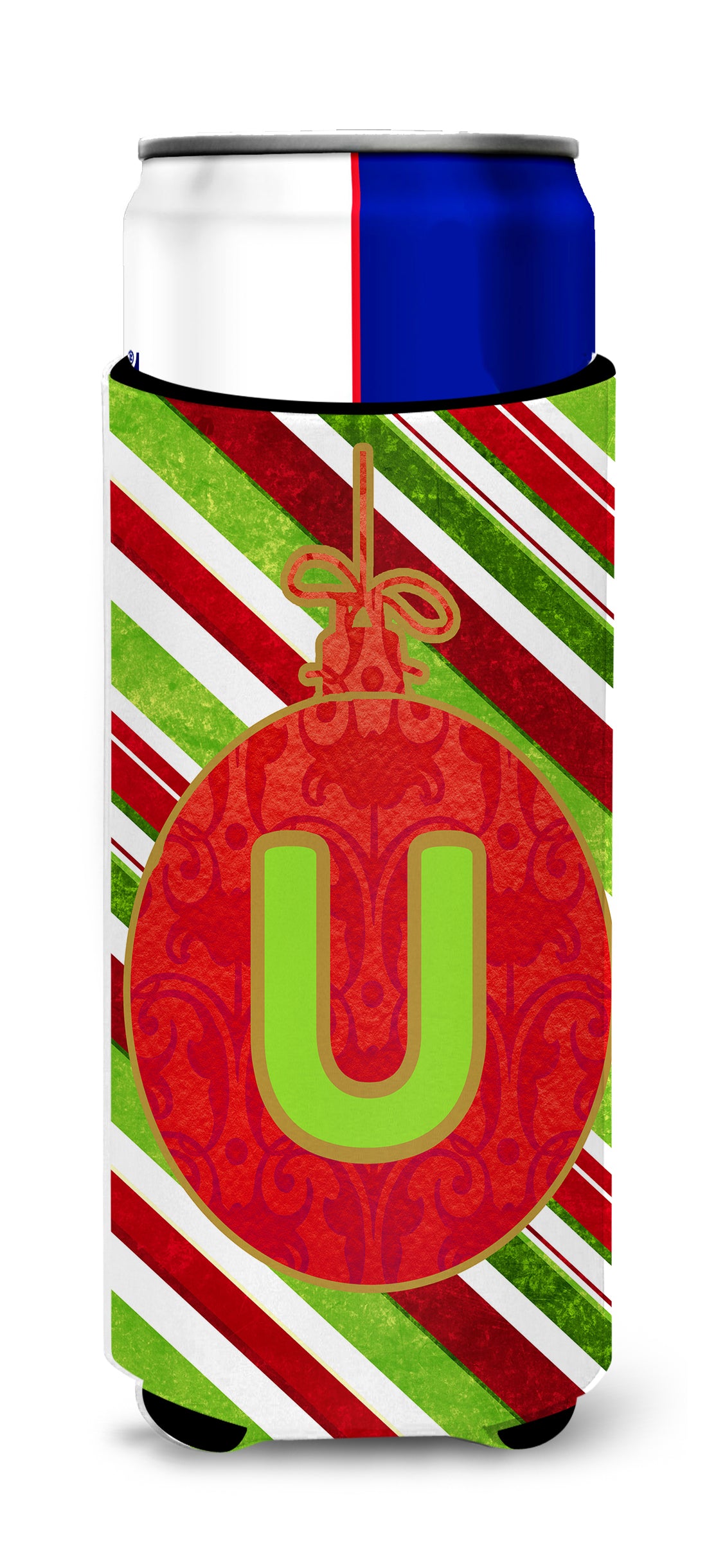 Noël Oranment Holiday Monogram Initial Letter U Ultra Beverage Isolateurs pour canettes minces CJ1039-UMUK