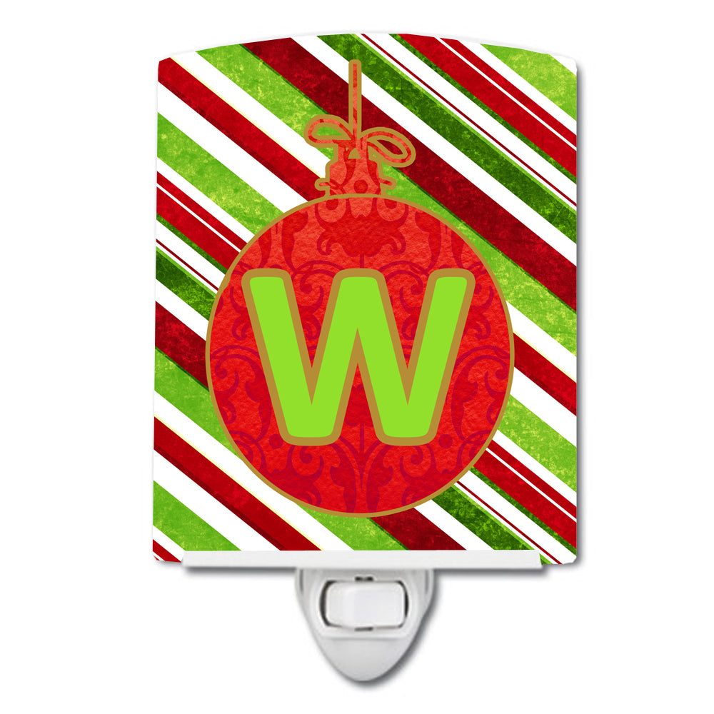 Christmas Oranment Holiday Initial Letter W Ceramic Night Light CJ1039-WCNL - the-store.com