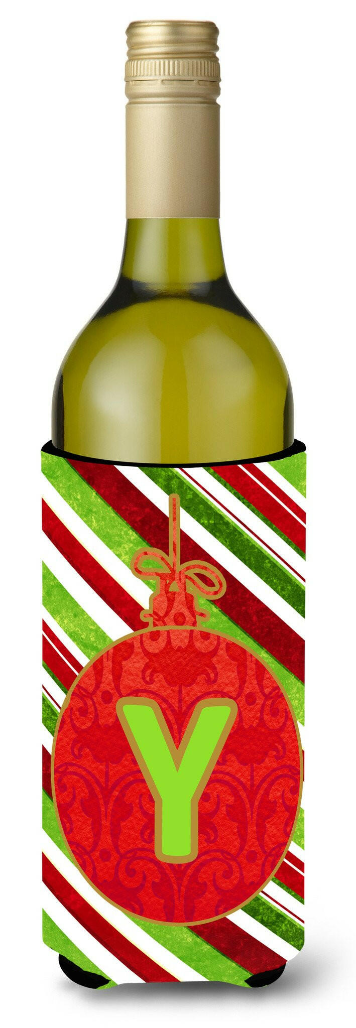 Christmas Oranment Holiday  Initial  Letter Y Wine Bottle Beverage Insulator Beverage Insulator Hugger by Caroline's Treasures