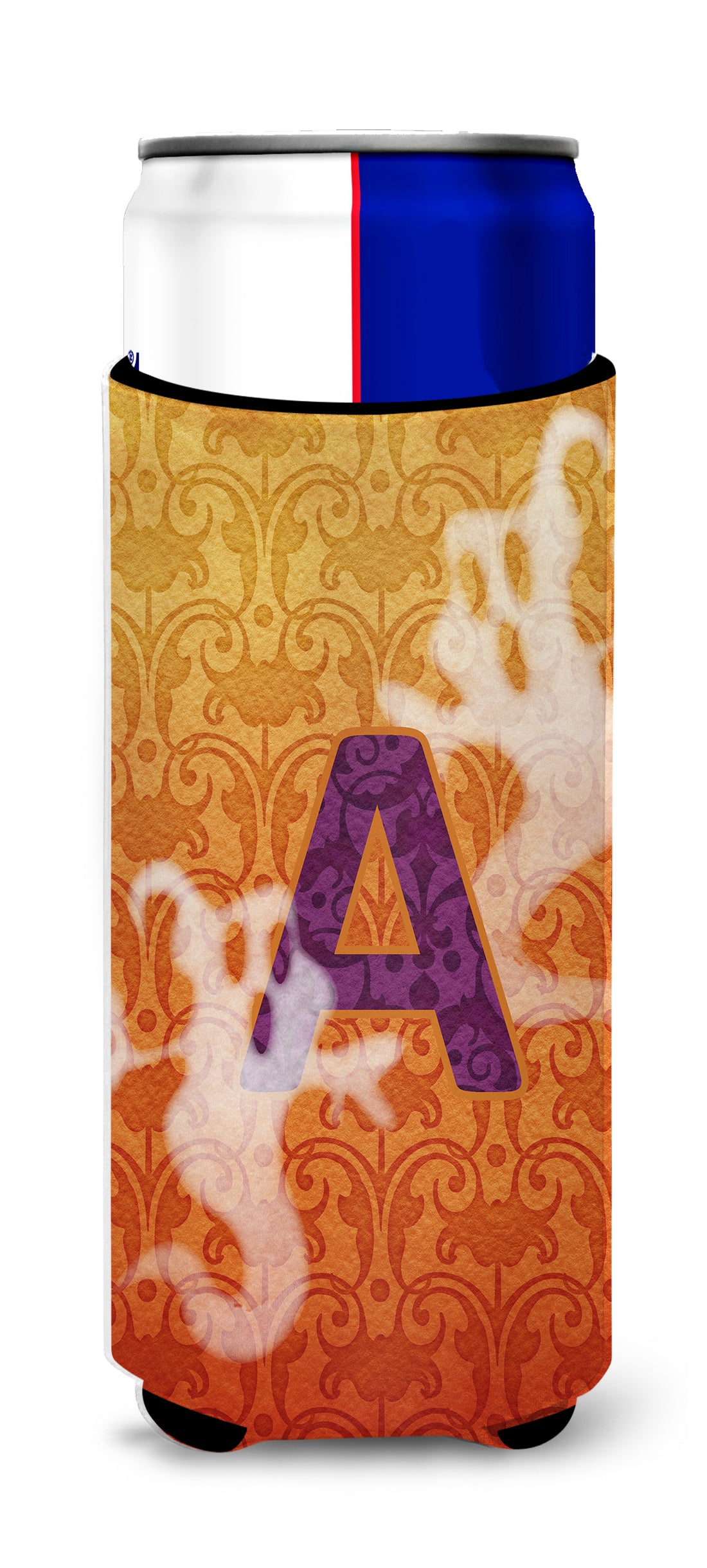 Halloween Ghosts Monogram Initial  Letter A Ultra Beverage Insulators for slim cans CJ1040-AMUK.