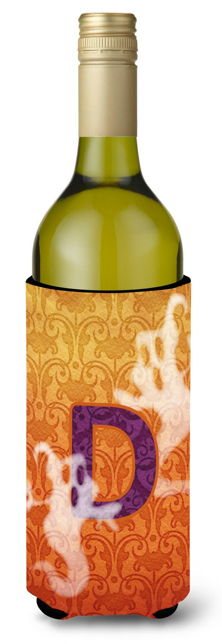 Halloween Ghosts  Initial  Letter D Wine Bottle Beverage Insulator Beverage Insulator Hugger by Caroline&#39;s Treasures