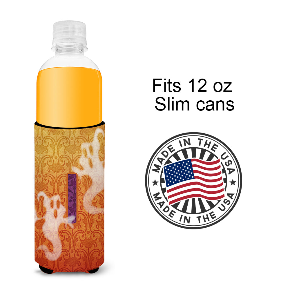 Halloween Ghosts Monogram Initial  Letter I Ultra Beverage Insulators for slim cans CJ1040-IMUK.