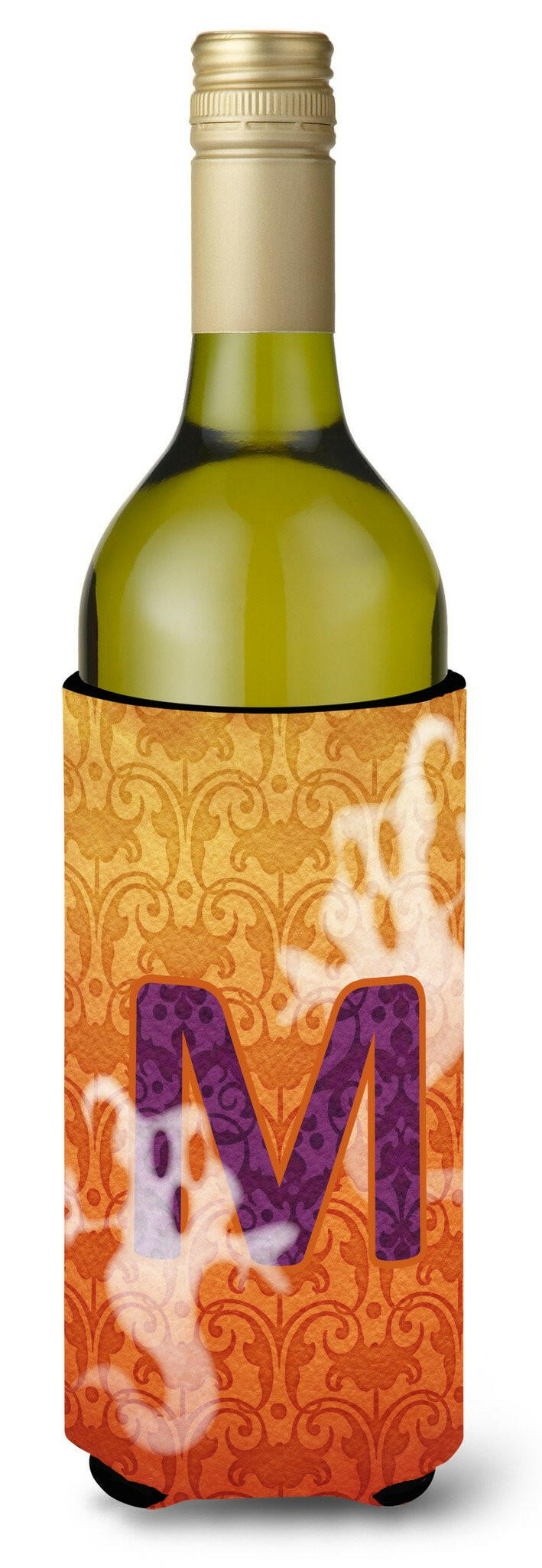 Halloween Ghosts Monogram Initial  Letter M Wine Bottle Beverage Insulator Beverage Insulator Hugger by Caroline&#39;s Treasures