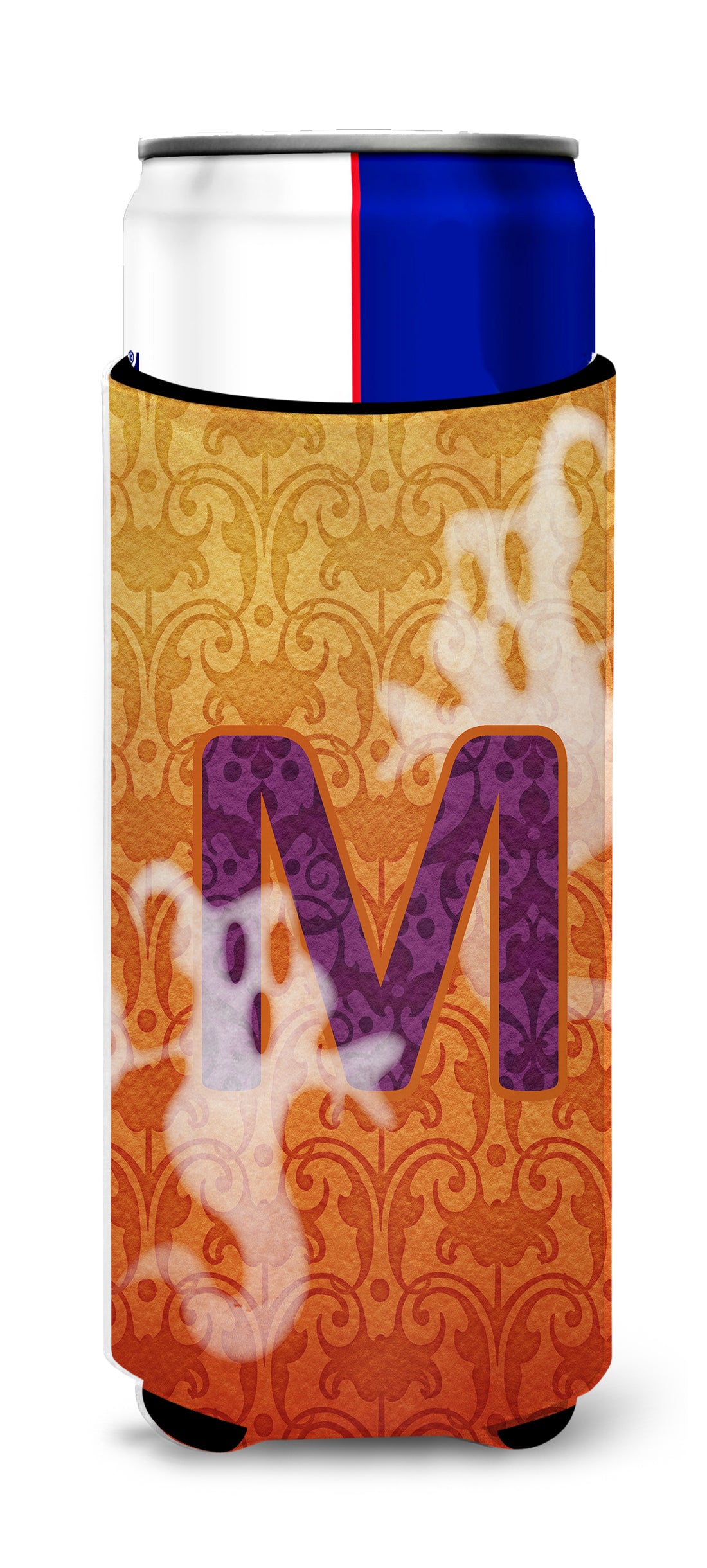 Halloween Ghosts Monogram Initial Letter M Ultra Beverage Insulators for slim cans CJ1040-MMUK  the-store.com.