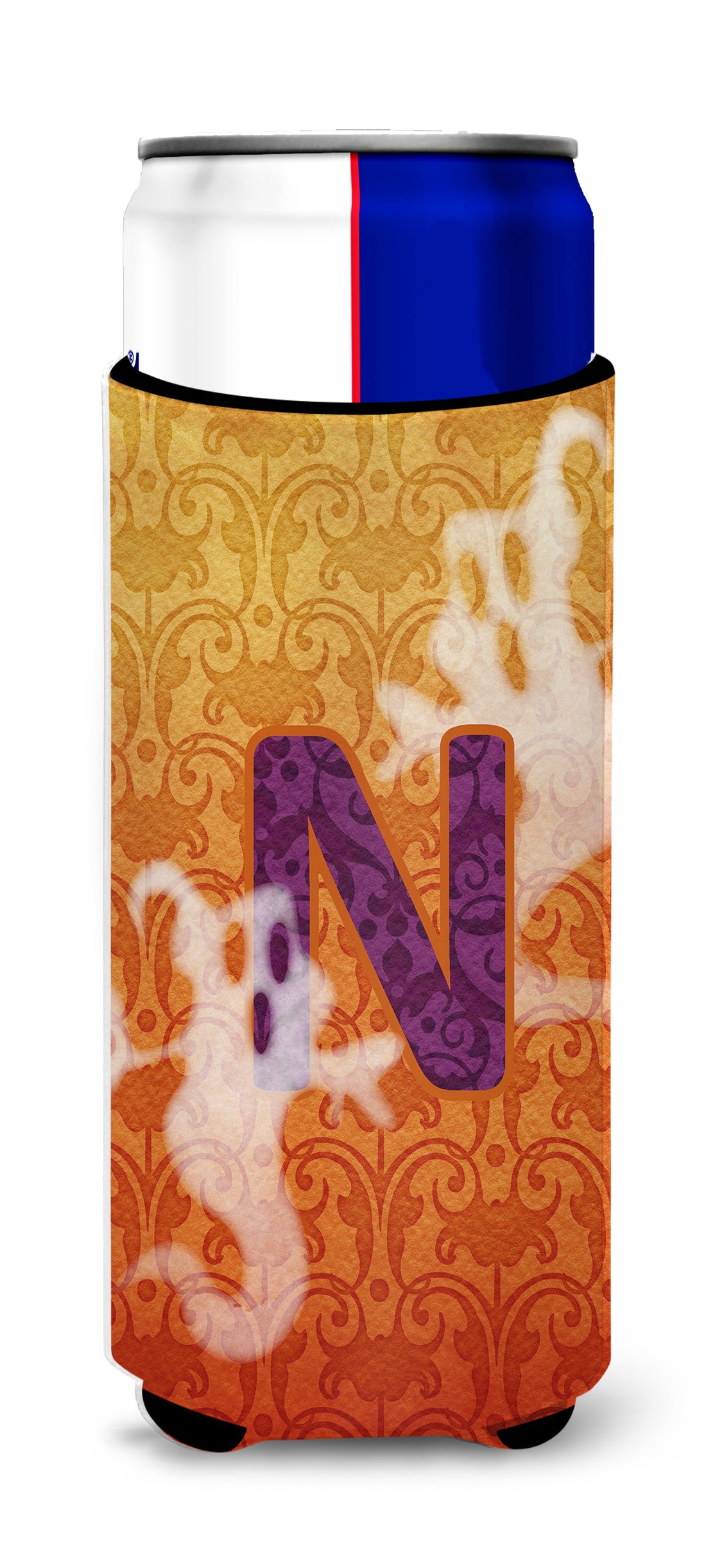 Halloween Ghosts Monogram Initial Letter N Ultra Beverage Isolateurs pour canettes minces CJ1040-NMUK