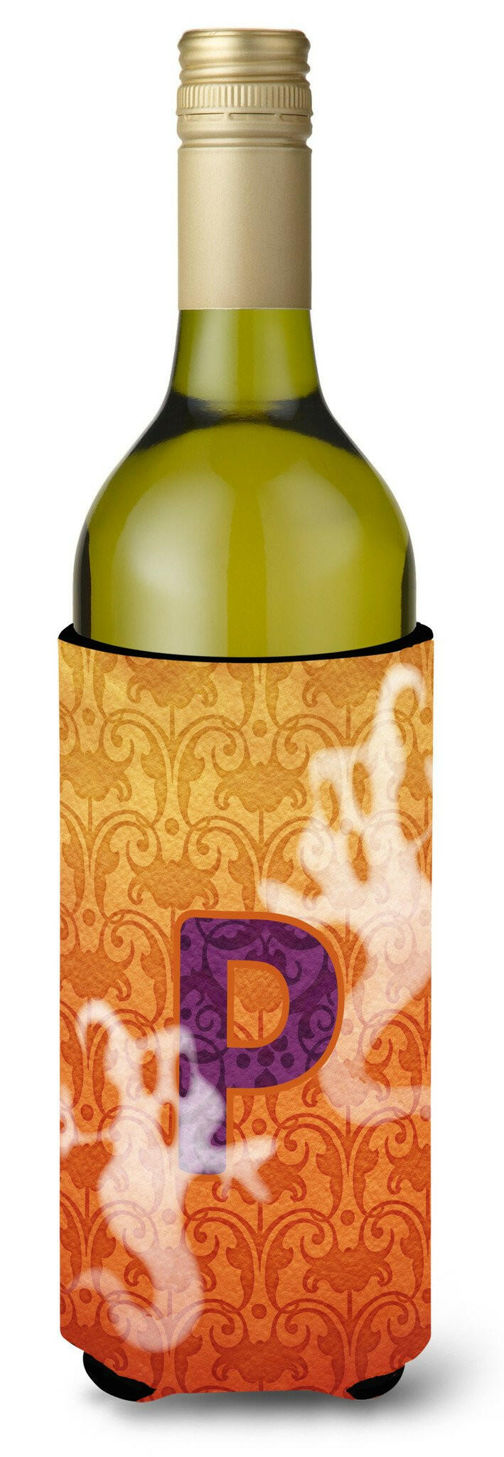 Halloween Ghosts Monogram Initial  Letter P Wine Bottle Beverage Insulator Beverage Insulator Hugger by Caroline&#39;s Treasures