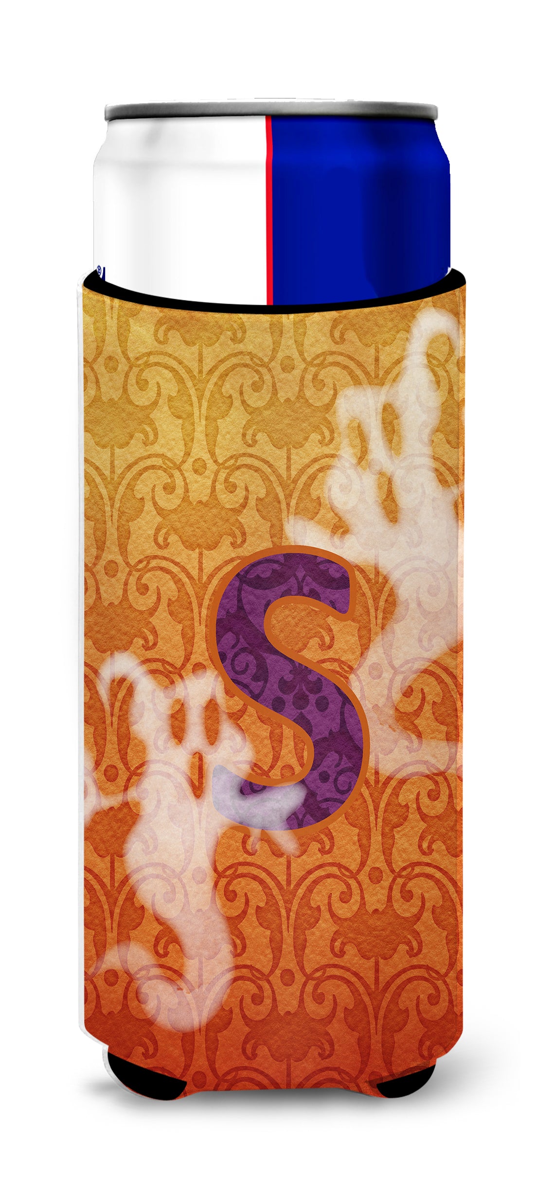 Halloween Ghosts Monogram Initial  Letter S Ultra Beverage Insulators for slim cans CJ1040-SMUK.