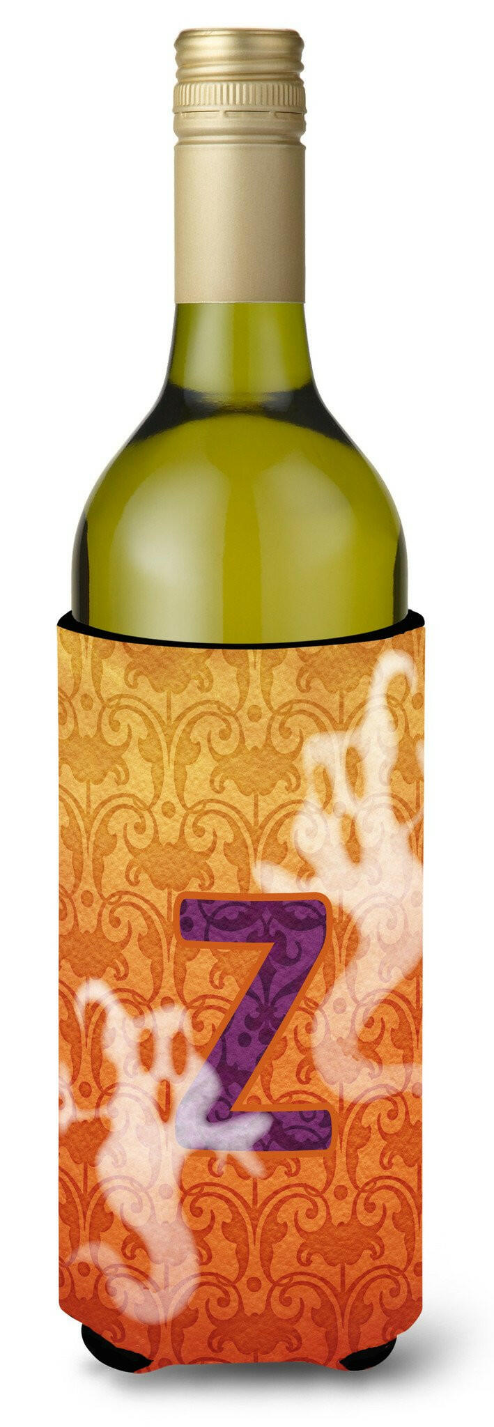 Halloween Ghosts Monogram Initial  Letter Z Wine Bottle Beverage Insulator Beverage Insulator Hugger by Caroline&#39;s Treasures