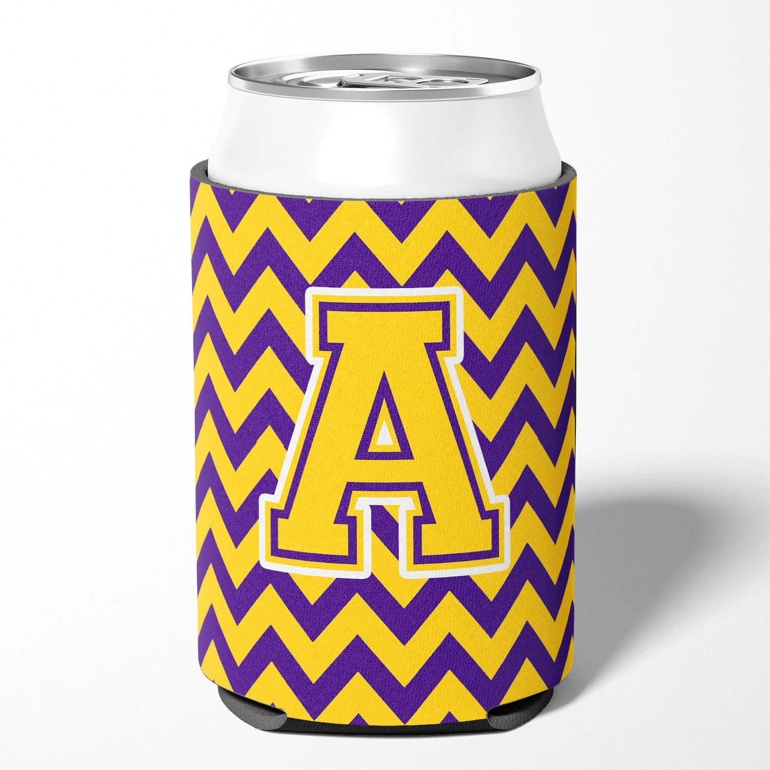 Letter A Chevron Purple and Gold Can or Bottle Hugger CJ1041-ACC.