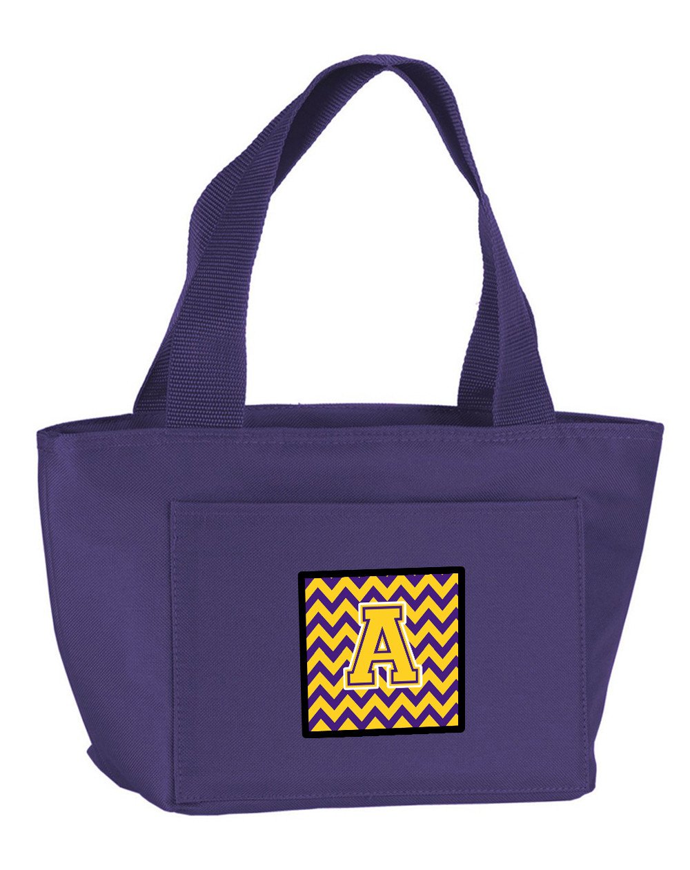 Letter A Chevron Purple and Gold Lunch Bag CJ1041-APR-8808 by Caroline's Treasures