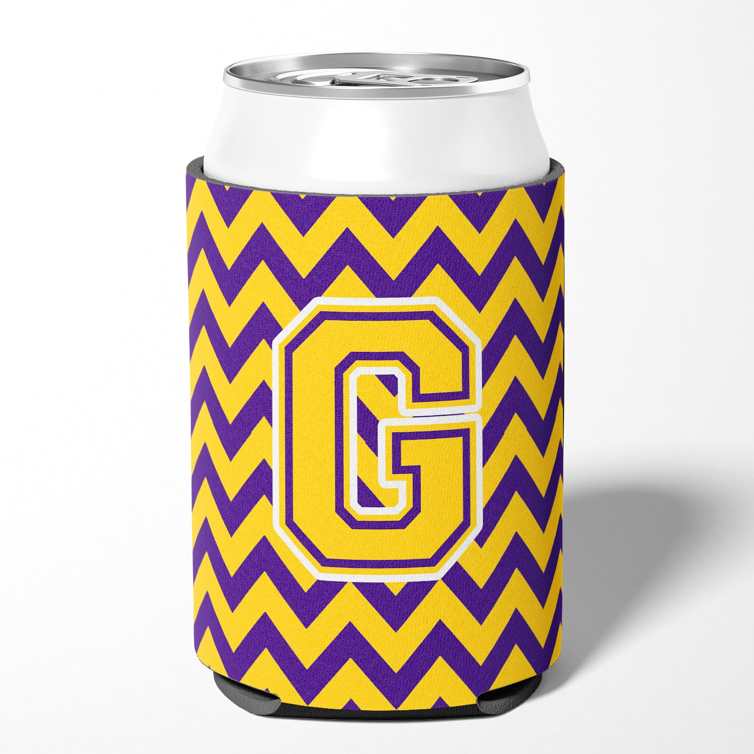 Letter G Chevron Purple and Gold Can or Bottle Hugger CJ1041-GCC