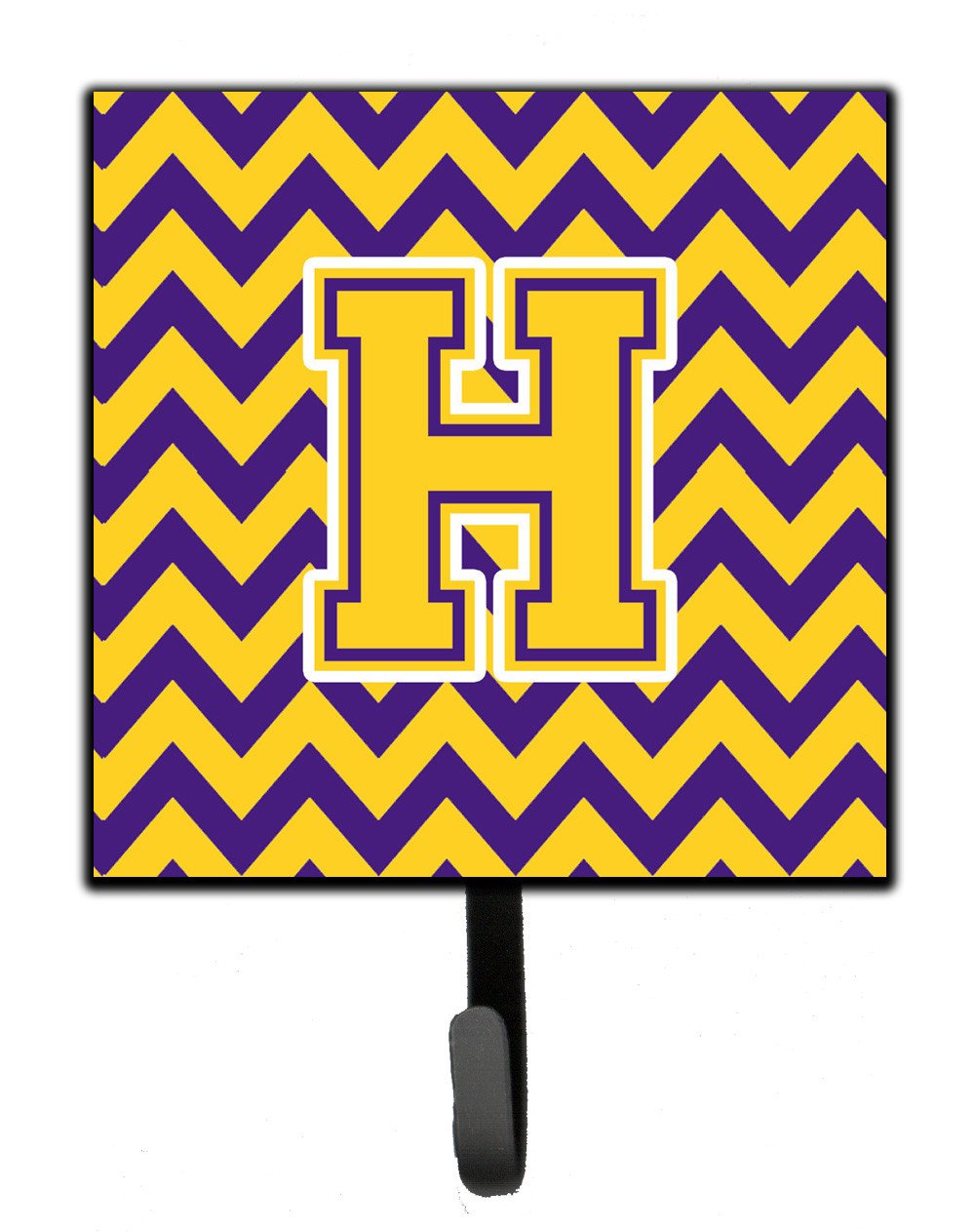 Letter H Chevron Purple and Gold Leash or Key Holder CJ1041-HSH4 by Caroline&#39;s Treasures