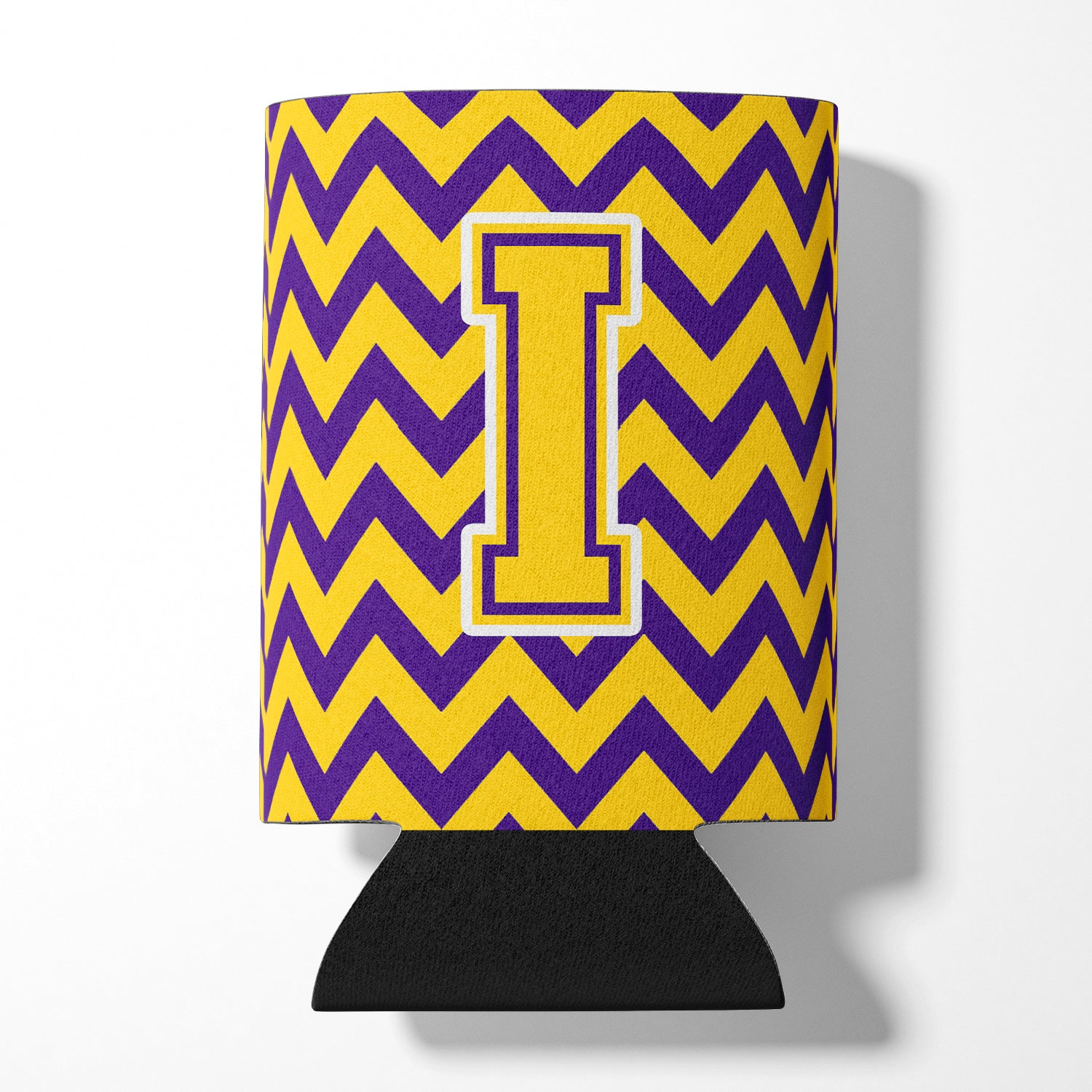 Letter I Chevron Purple and Gold Can or Bottle Hugger CJ1041-ICC.
