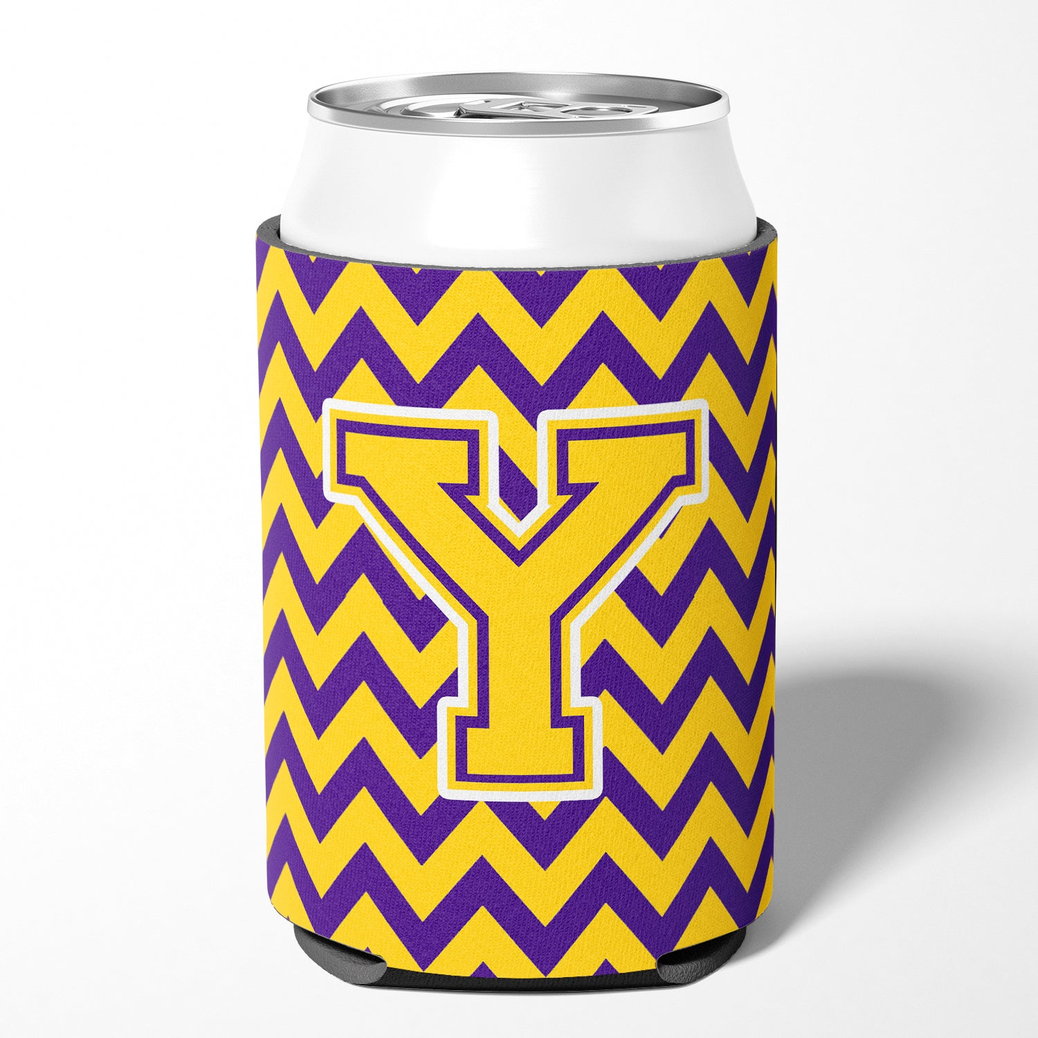 Letter Y Chevron Purple and Gold Can or Bottle Hugger CJ1041-YCC.