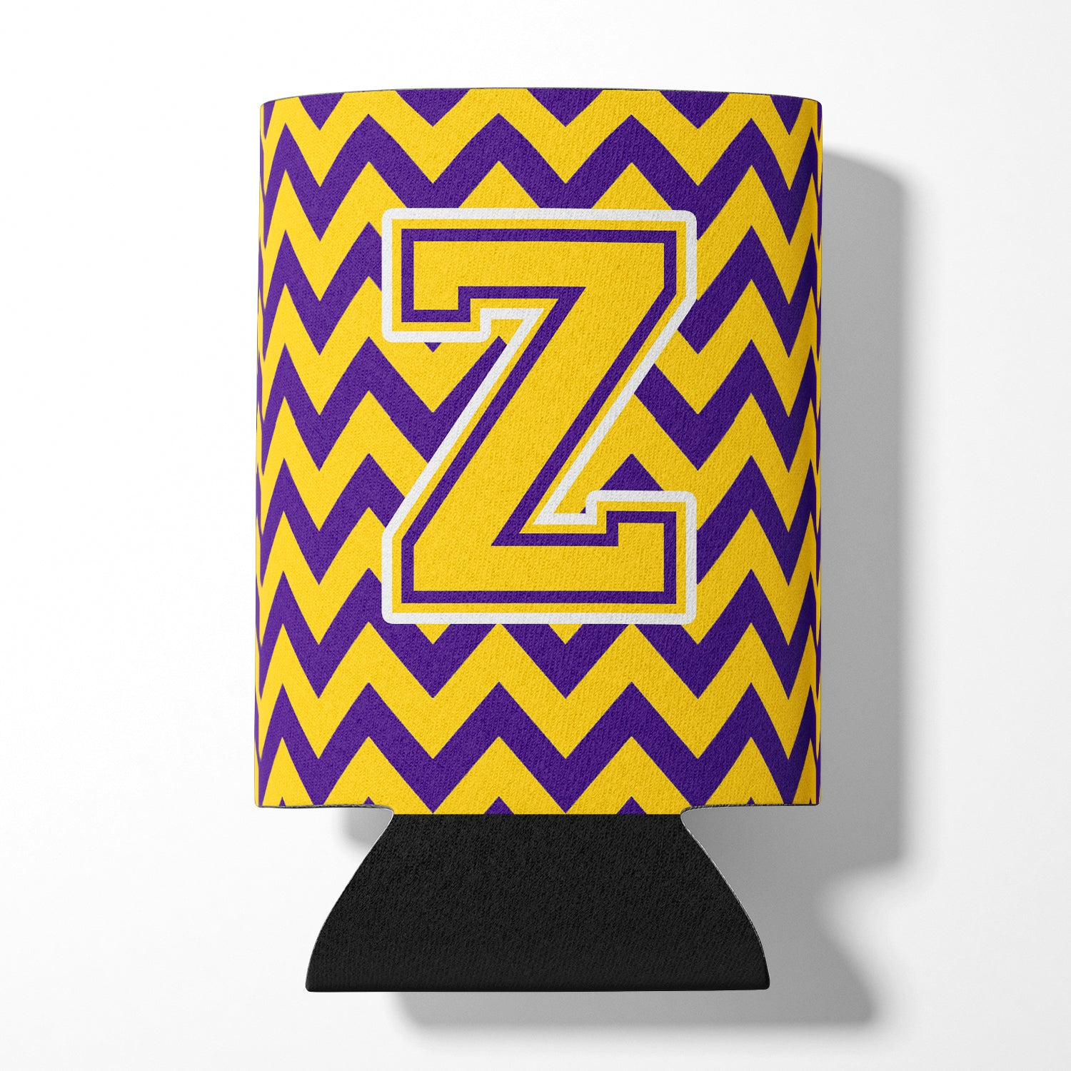Letter Z Chevron Purple and Gold Can or Bottle Hugger CJ1041-ZCC.