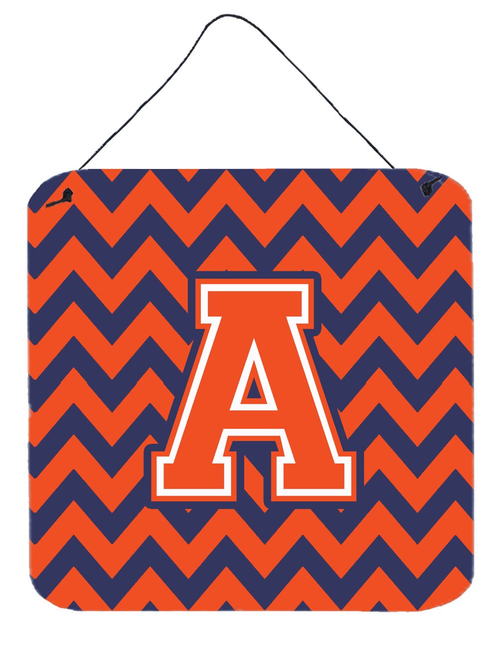Letter A Chevron Orange and Blue Wall or Door Hanging Prints CJ1042-ADS66 by Caroline&#39;s Treasures