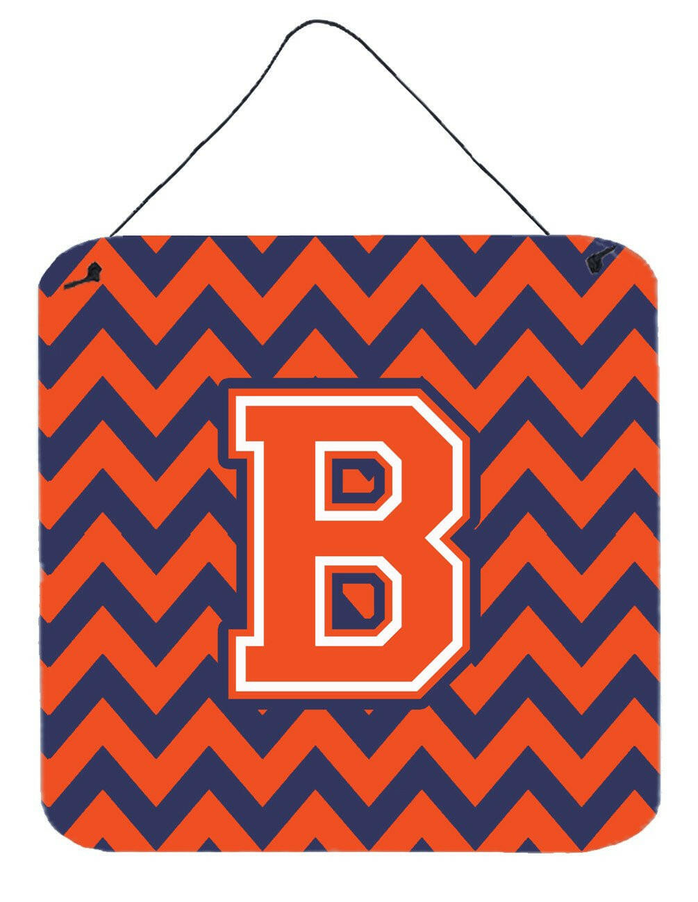 Letter B Chevron Orange and Blue Wall or Door Hanging Prints CJ1042-BDS66 by Caroline&#39;s Treasures