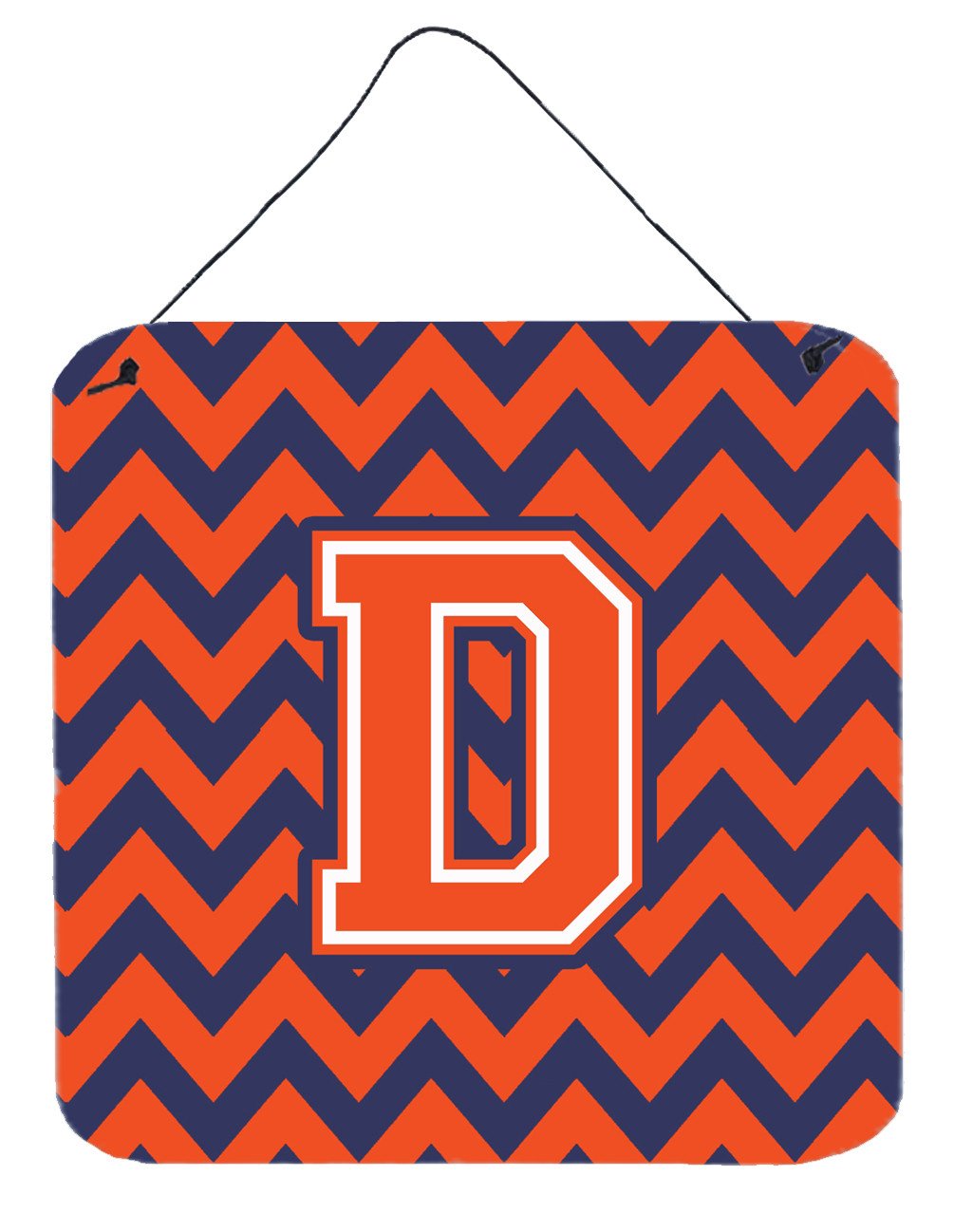 Letter D Chevron Orange and Blue Wall or Door Hanging Prints CJ1042-DDS66 by Caroline's Treasures